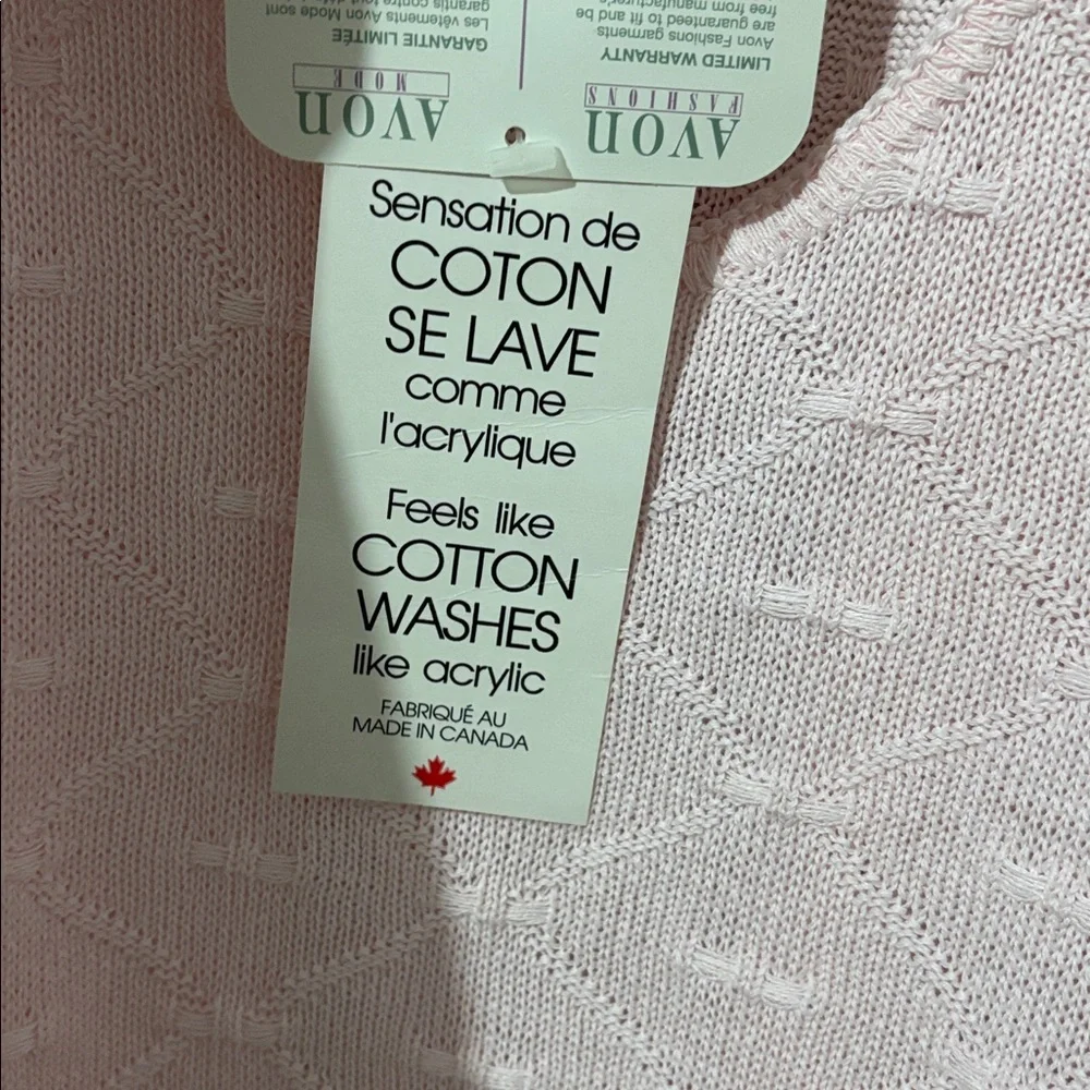 C063 - Avon Light NWT Pink Textured Knit Top Sweater Vest Sz XL - Picture 4 of 5